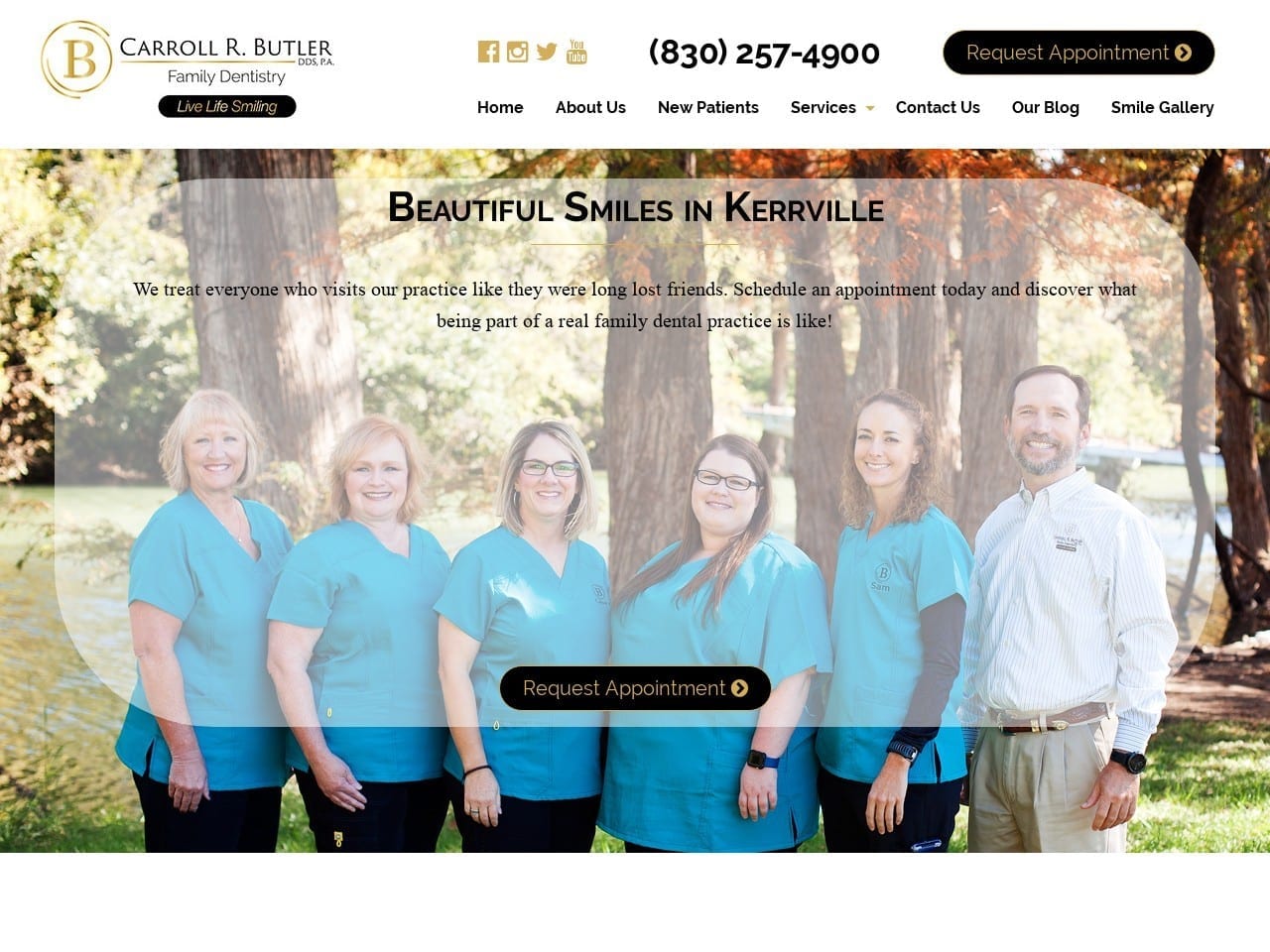 Carroll R. Butler DDS Website Screenshot from carrollbutlerdds.com