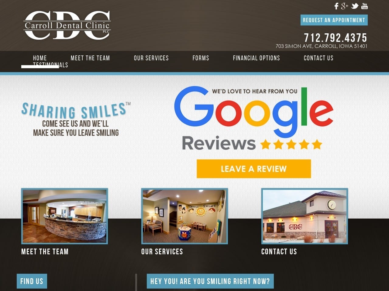 Carroll Dental Clinic Website Screenshot from carrollsmiles.com