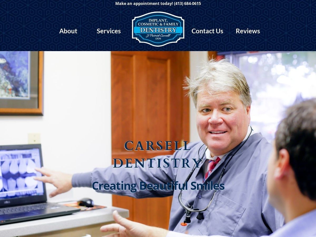 Carsell Dentistry Website Screenshot from carselldentistry.com