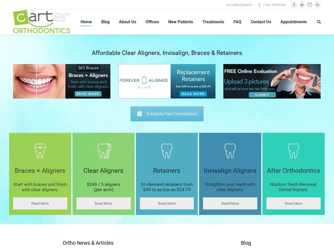 Carter Orthodontics Carter David B DDS Website Screenshot from carterorthodontics.com