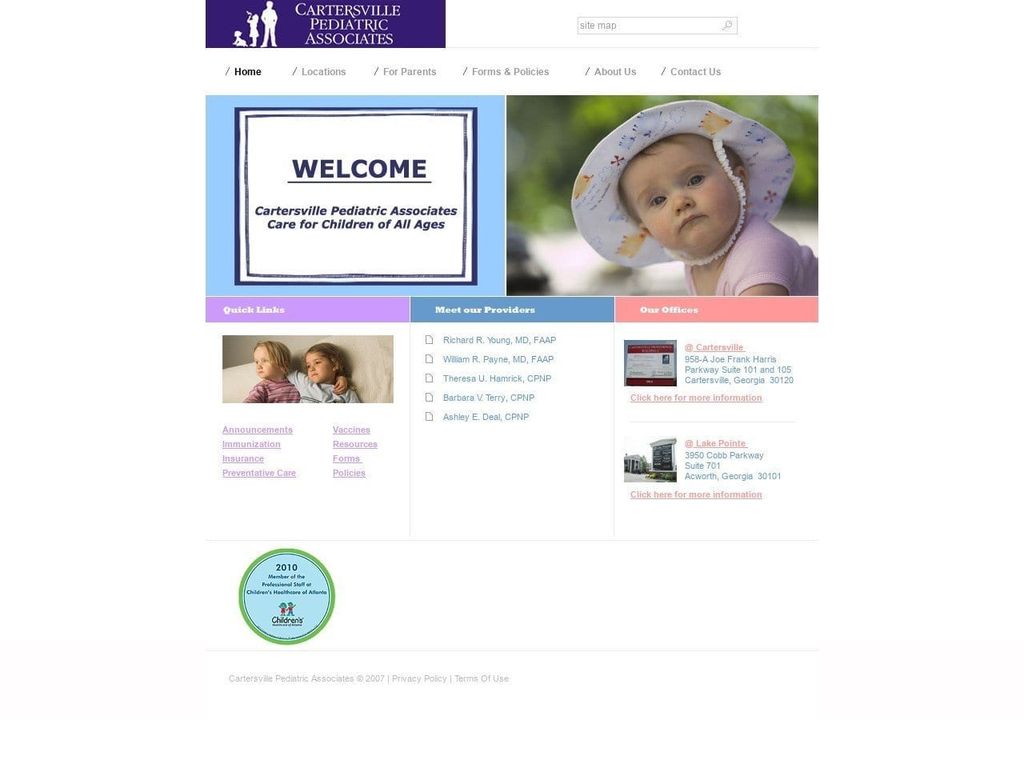 Dr. Janice Gandhi DMD Website Screenshot from cartersvillepediatrics.com