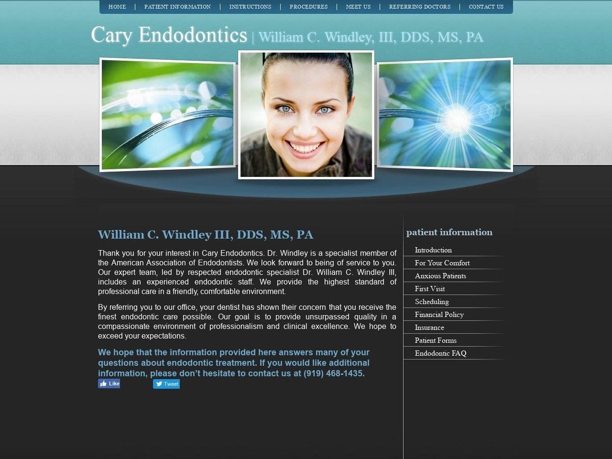 Cary Endodontics Website Screenshot from caryendodontics.com