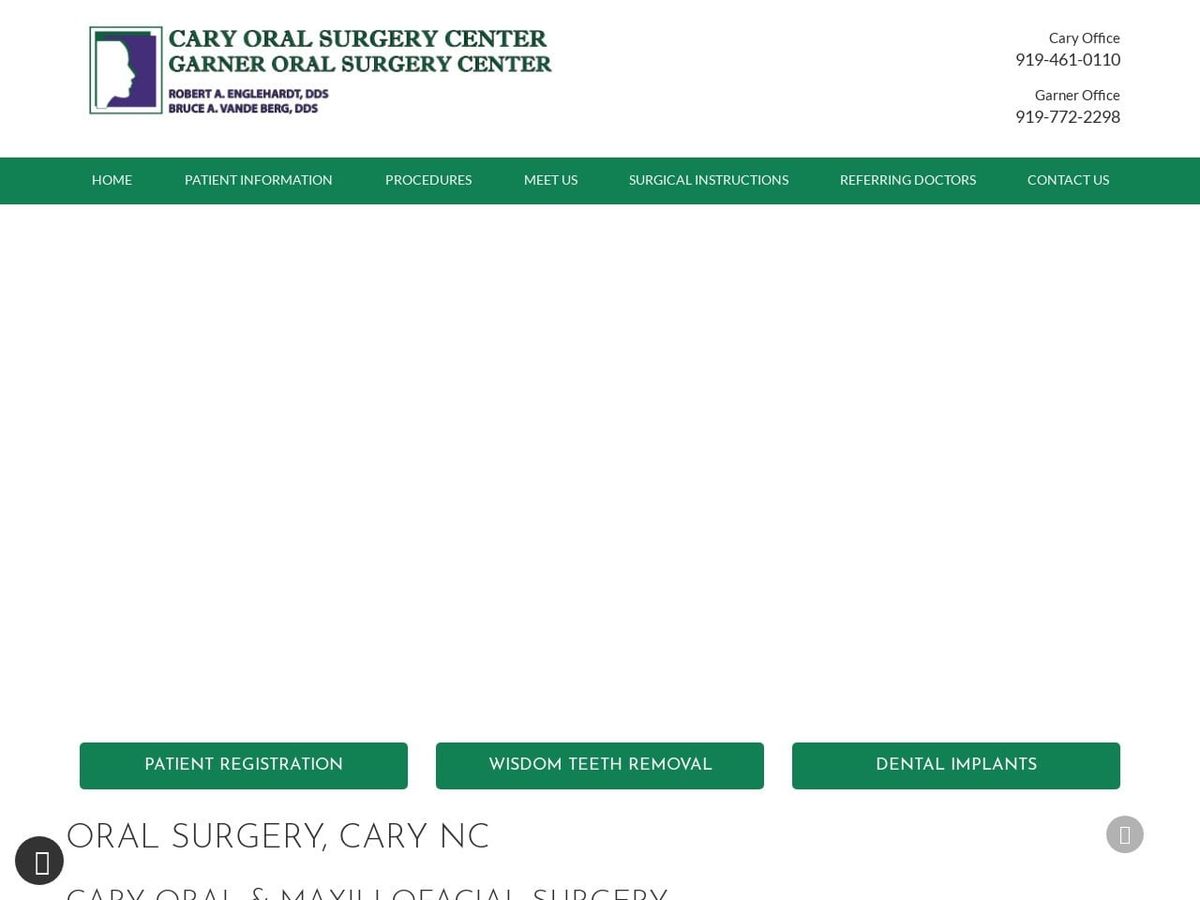 Englehardt & Vande Berg Vande Berg Bruce A DDS Website Screenshot from caryoralsurgery.com