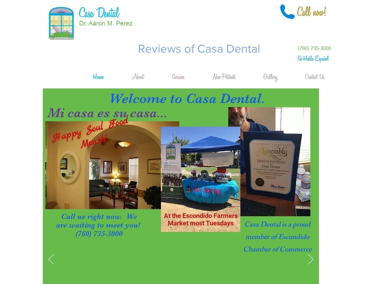 Casa Dental  Dds Website Screenshot from casadentaldds.com