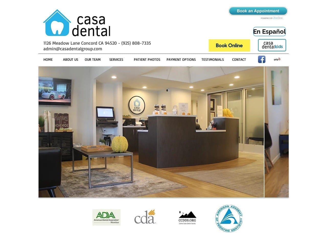 Casa Dental Group Website Screenshot from casadentalgroup.com