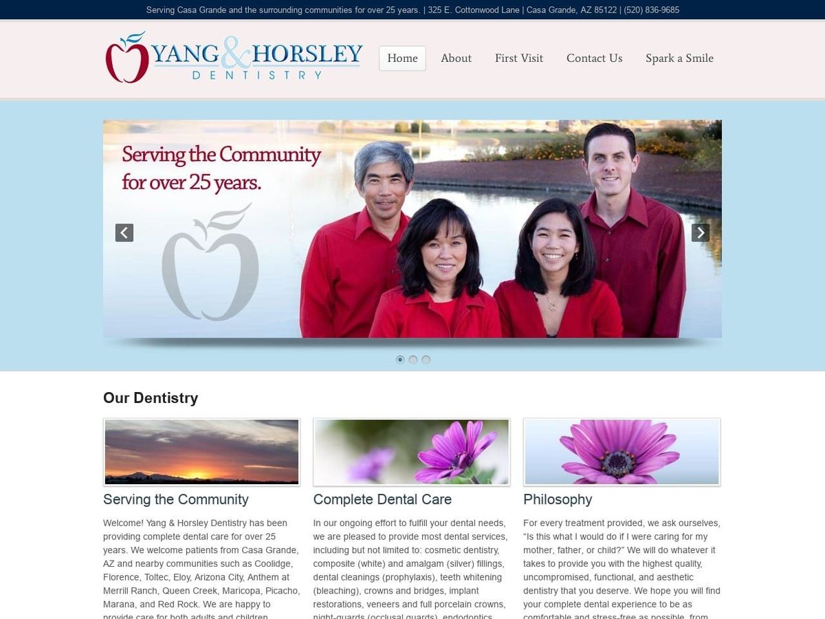 Philip Horsley D.D.S. Website Screenshot from casagrandedental.com