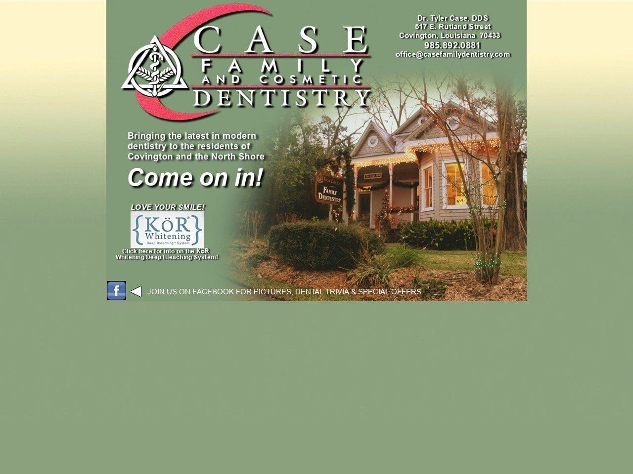 Case Family Dentistry Website Screenshot from casefamilydentistry.com