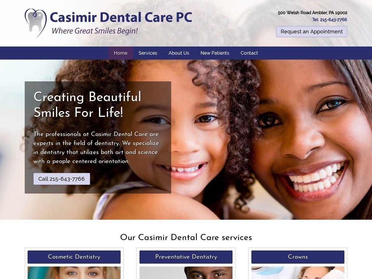 Casimer Dental Care Casimir Elsie DDS Website Screenshot from casimirdentalcare.com