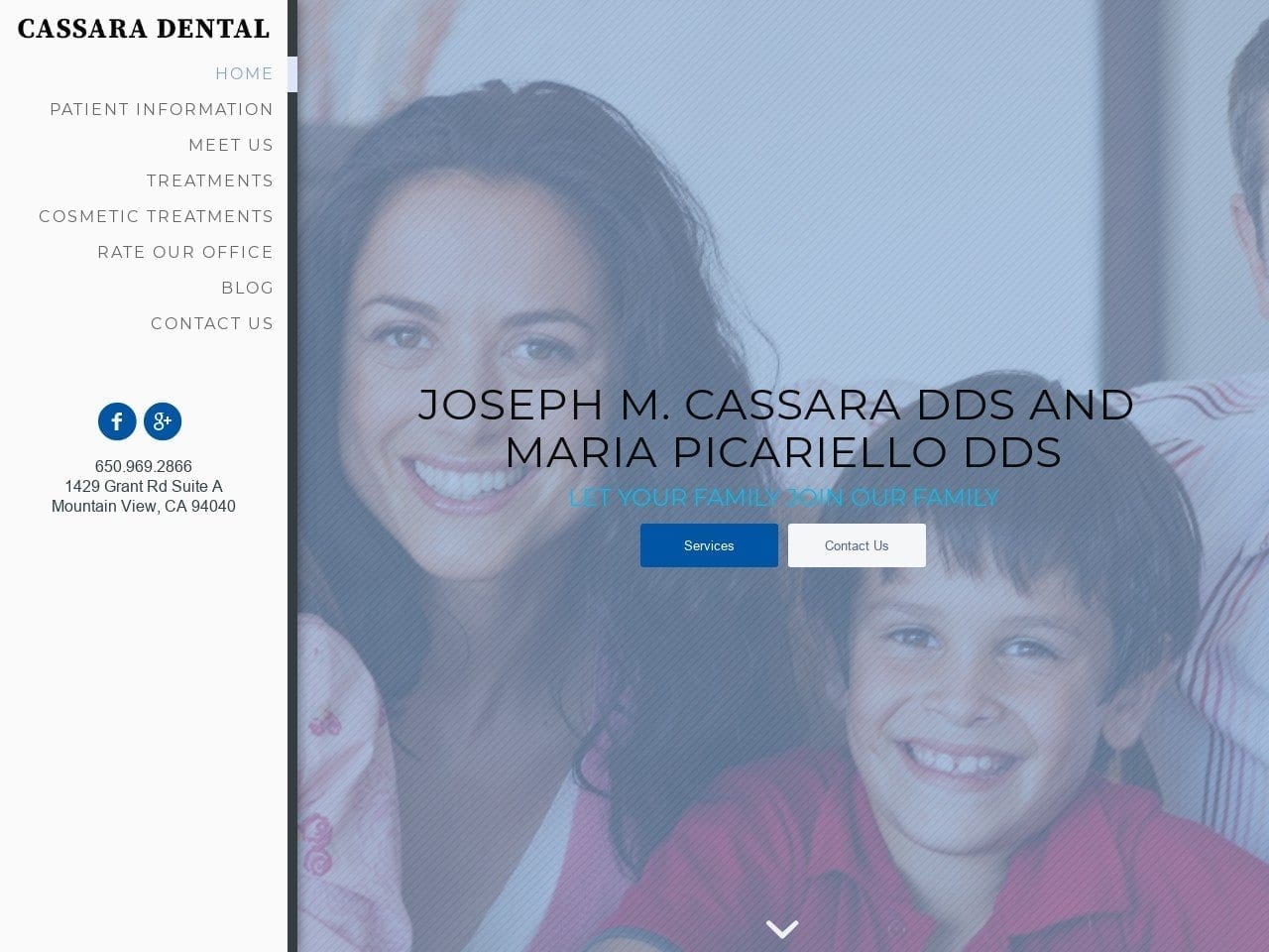 Joseph M Cassara DDS Website Screenshot from cassaradental.com