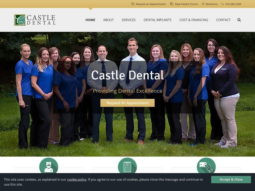 Castle Dental Center Website Screenshot from castledentalcare.com