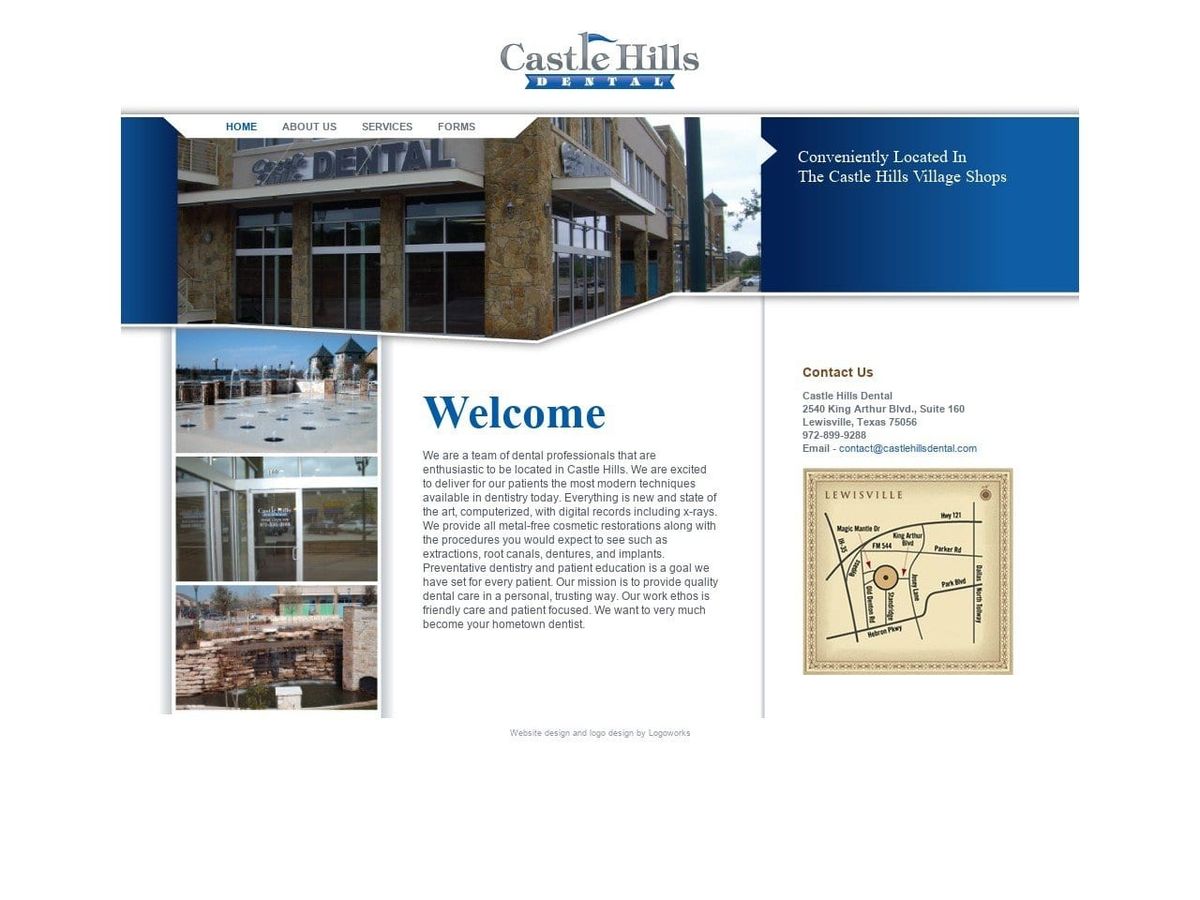 Franz Lucas DDS. Website Screenshot from castlehillsdental.com