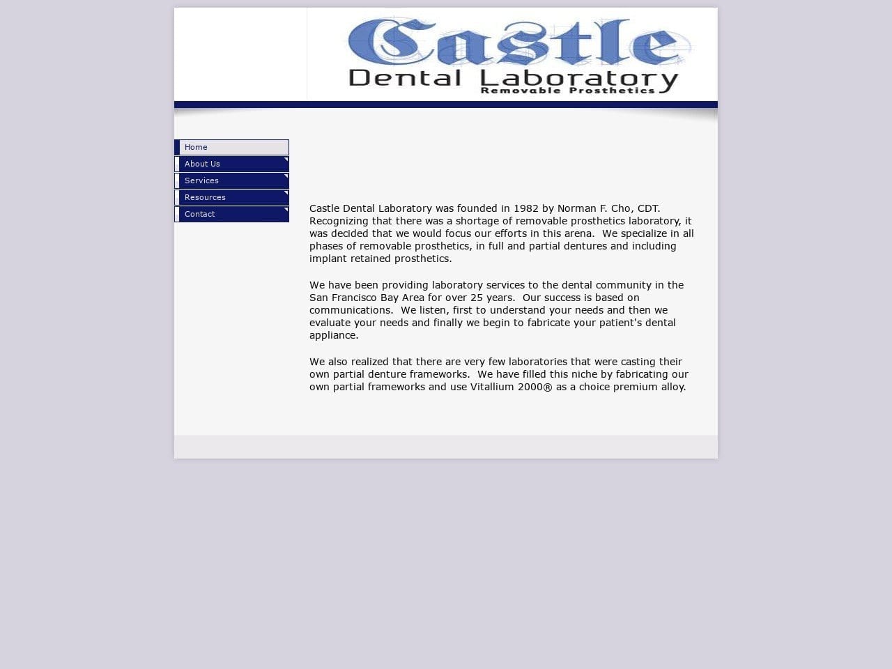 Castle Dental Laboratory Website Screenshot from castlelab.com