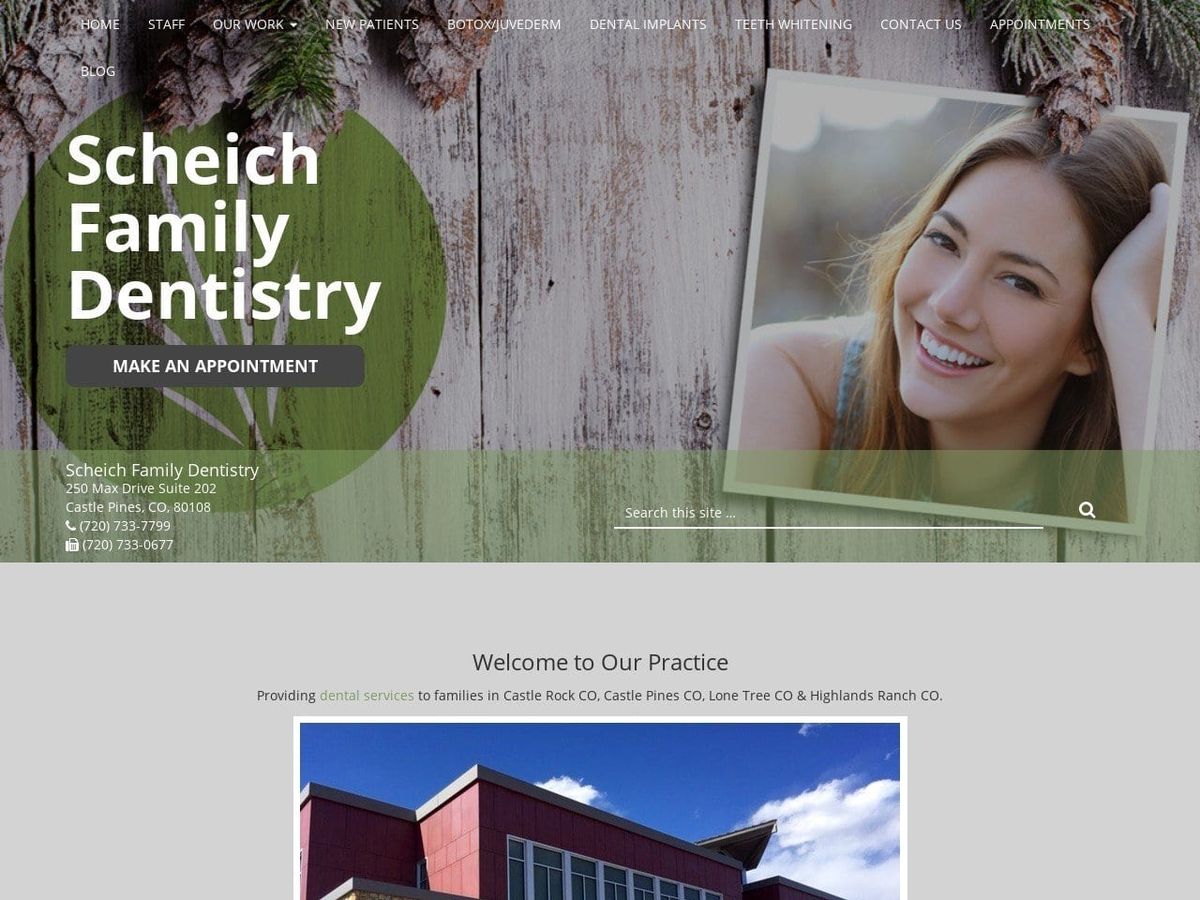 Dr. Stephanie Scheich DDS Website Screenshot from castlepinesfamilydentistry.com