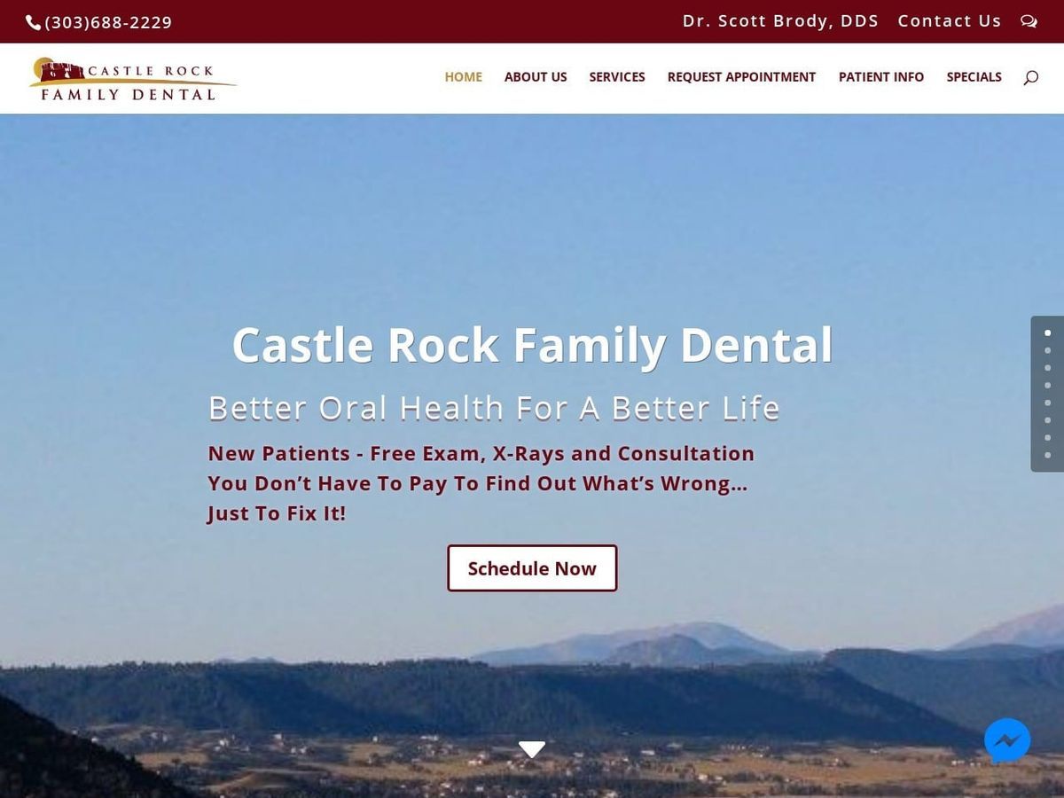 Castle Rock Family Dental Website Screenshot from castlerockfamilydental.com