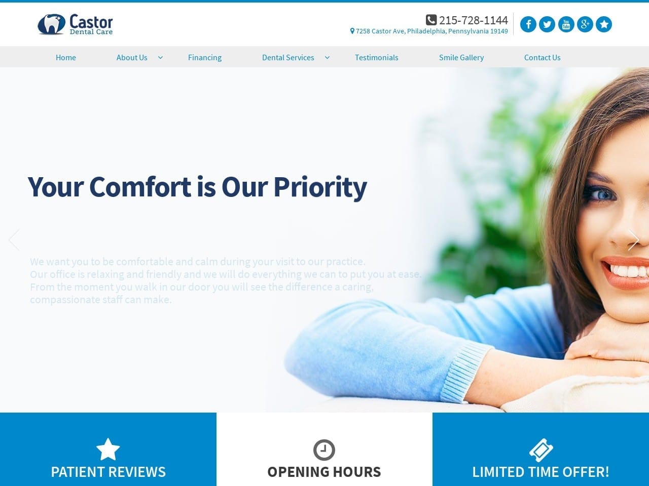 Castor Dental Care Website Screenshot from castordentalcare.com