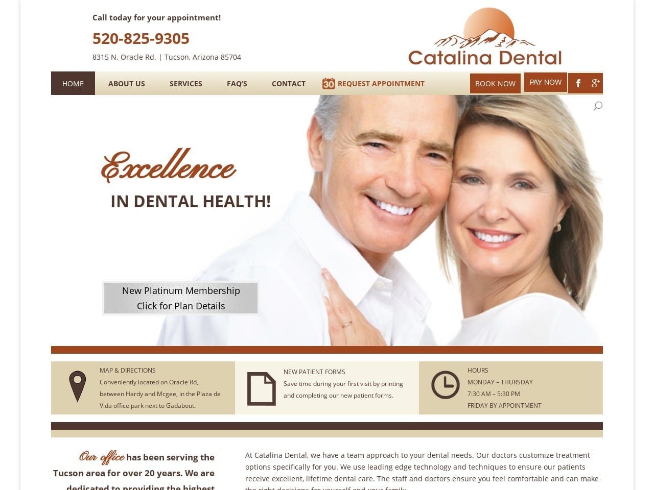 Catalina Dental Website Screenshot from catalinadental.com