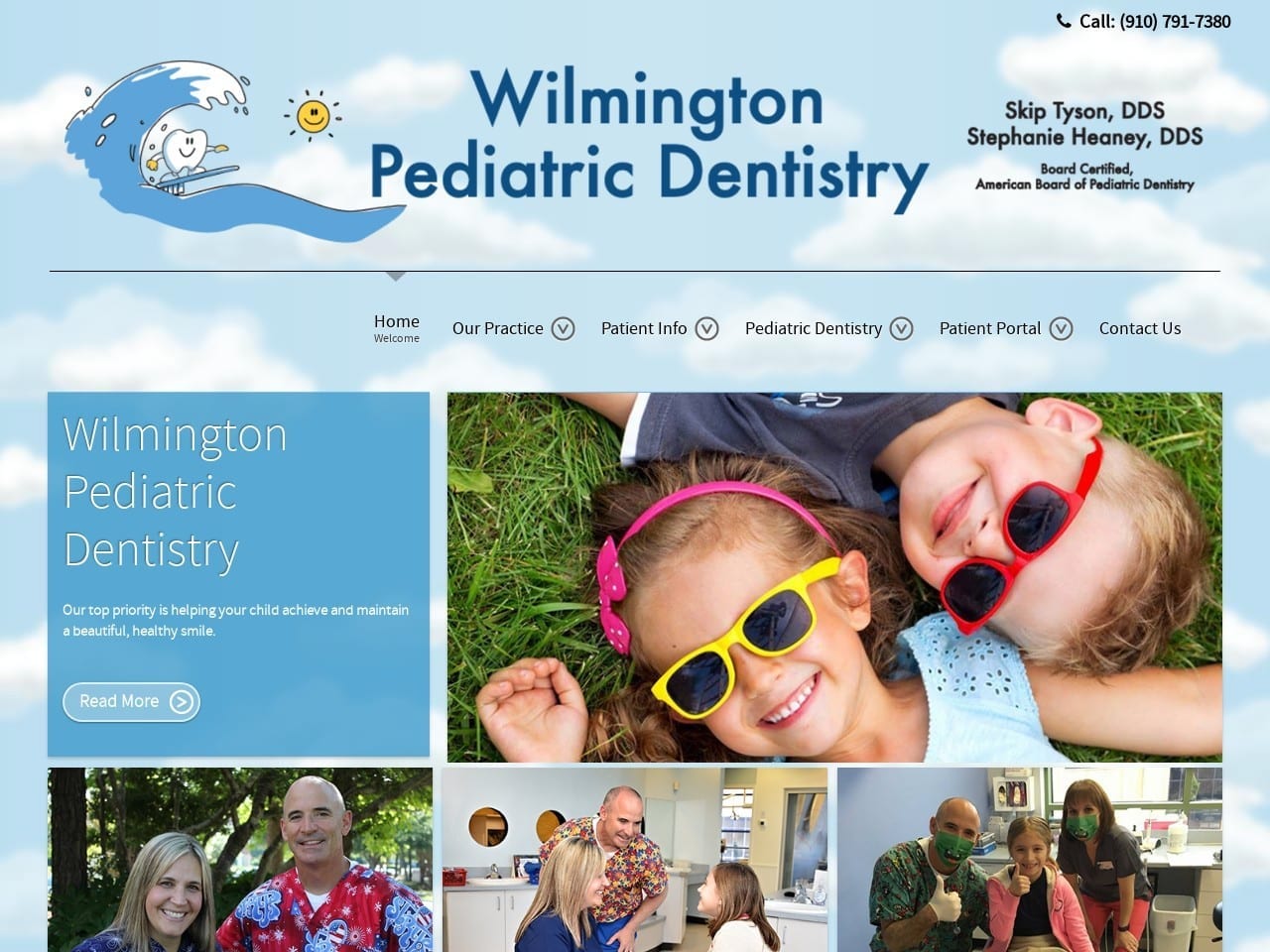 Wilmington Pediatric Dentistry Website Screenshot from catchasmile.net