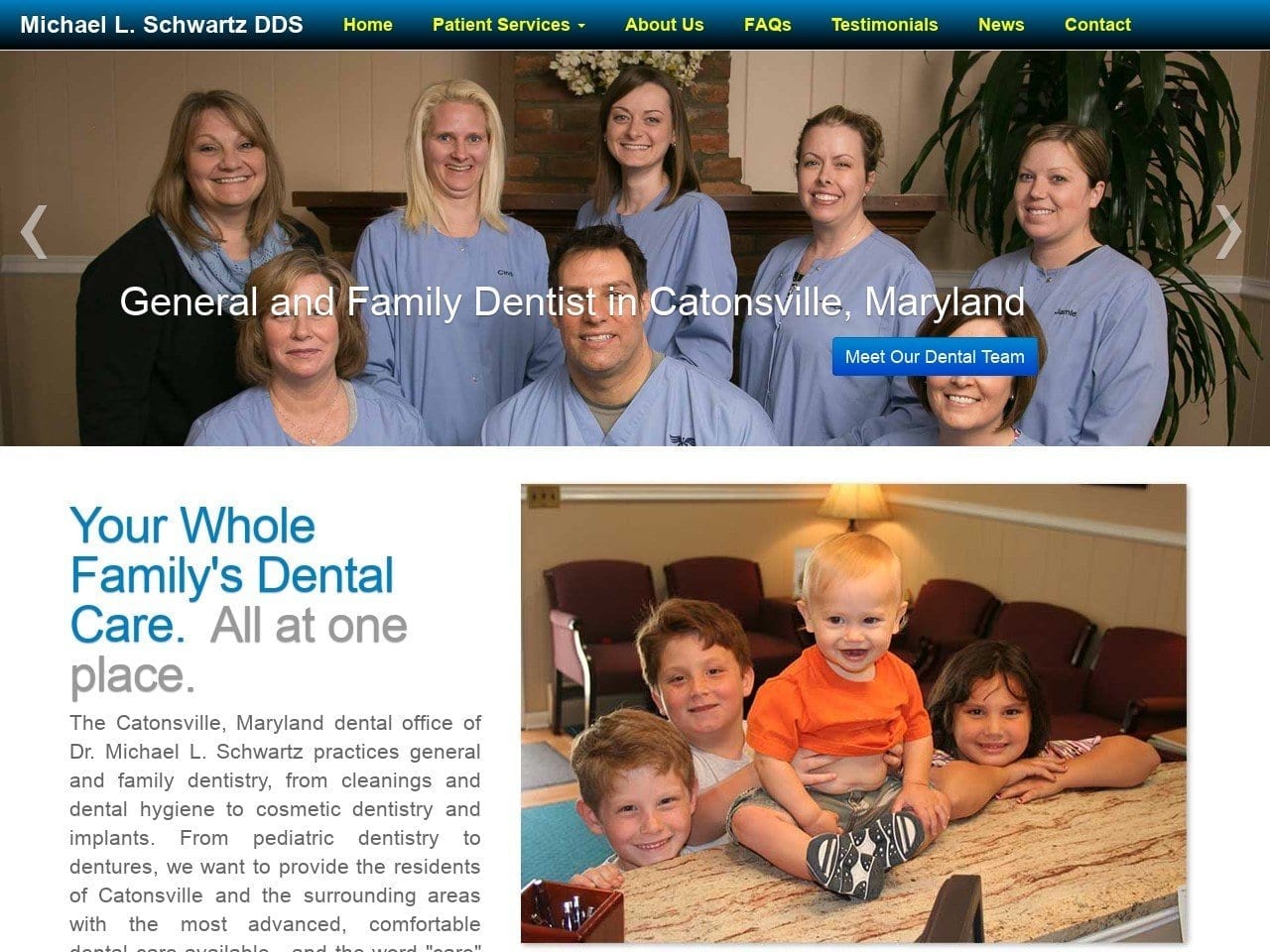 Catonsville Dental Website Screenshot from catonsvilledental.com