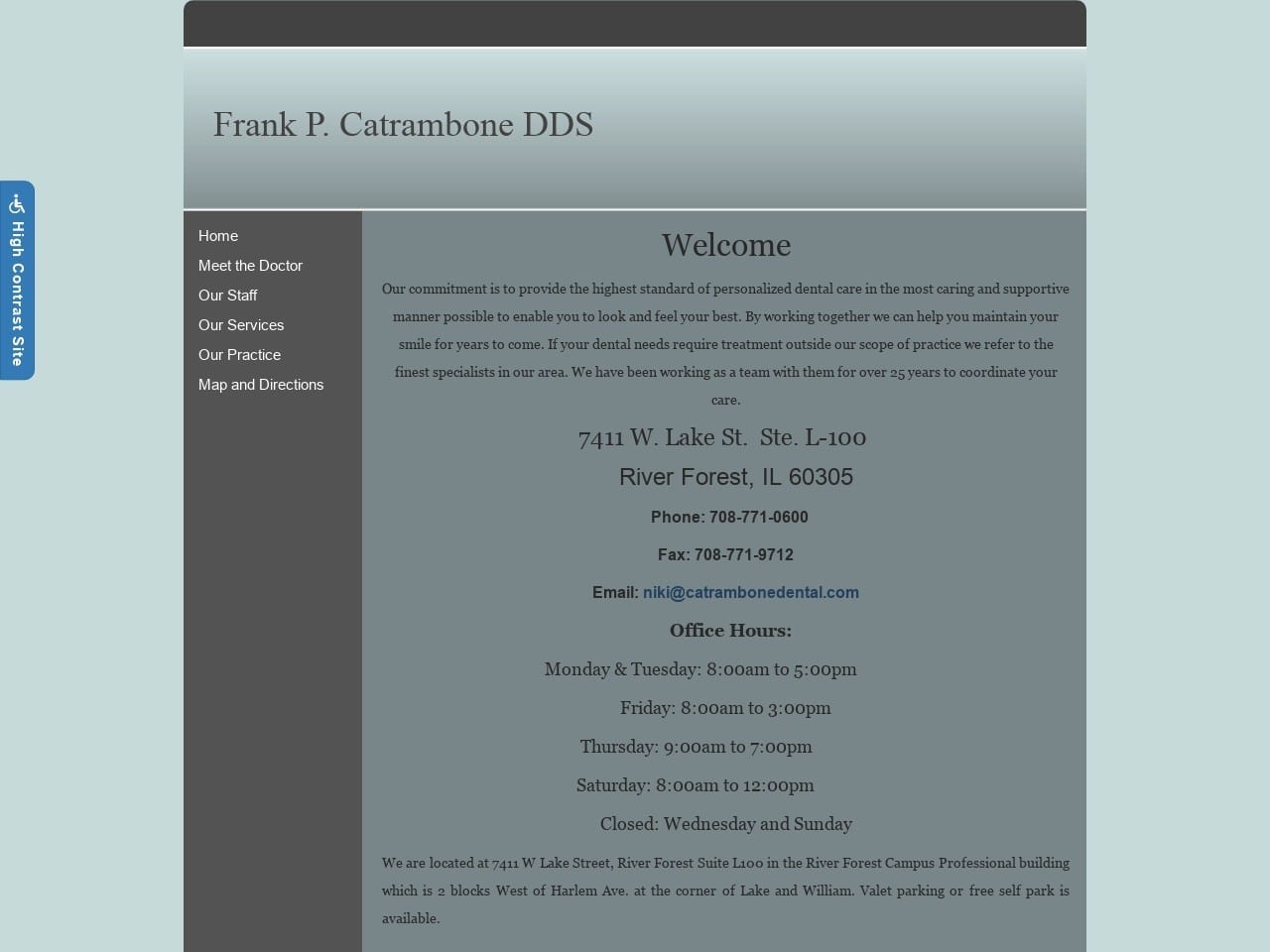 Dr. Frank P. Catrambone DDS Website Screenshot from catrambonedental.com