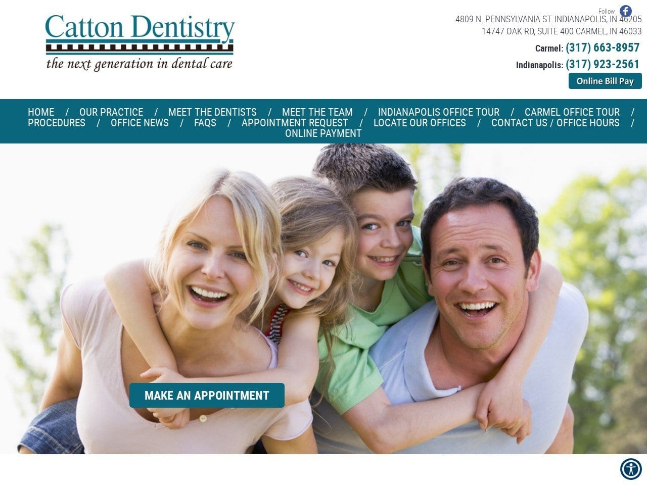 Catton Dentistry Website Screenshot from cattondds.com