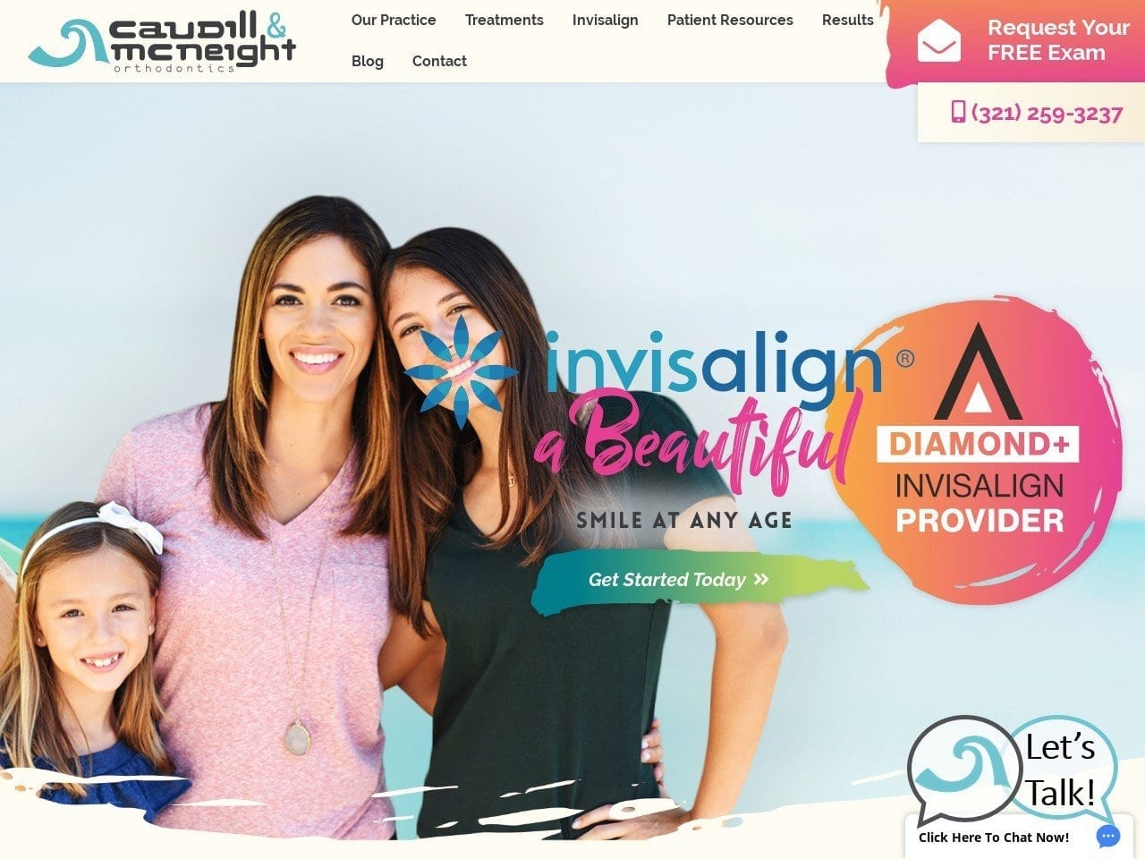 Caudill Orthodontics Website Screenshot from caudillorthodontics.com