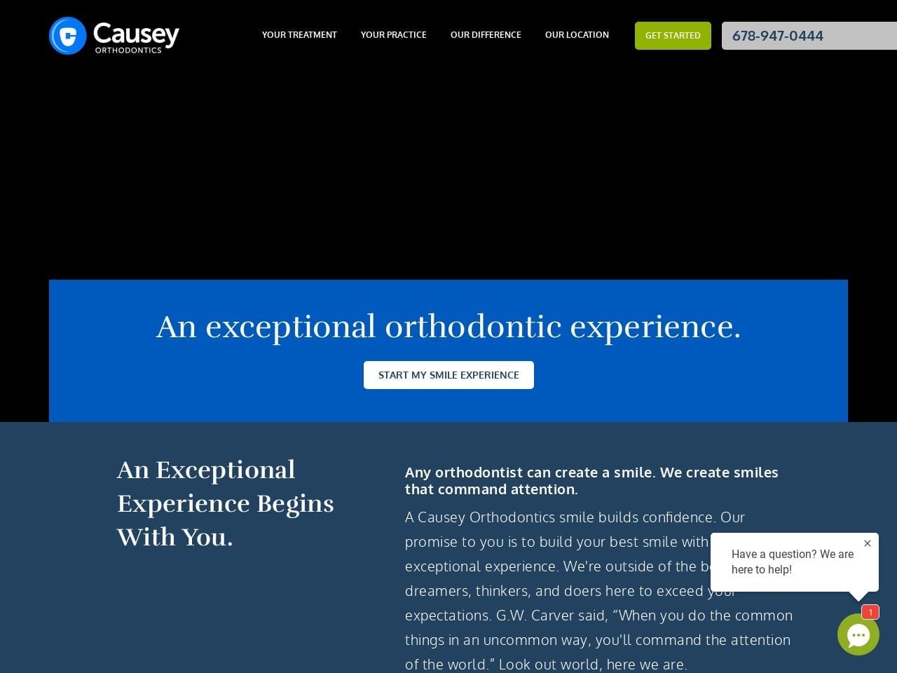 Causey Orthodontics Website Screenshot from causeyorthodontics.com