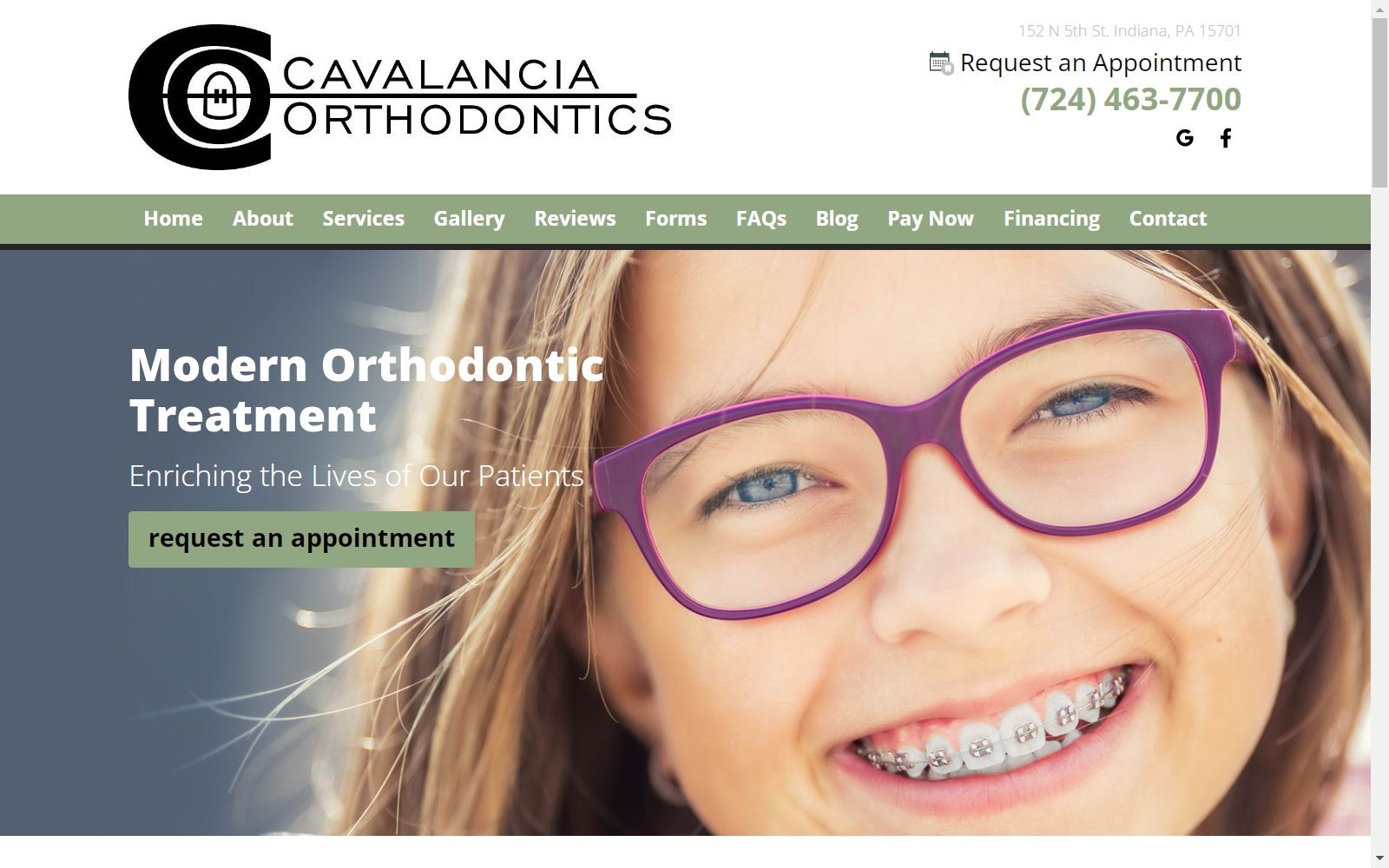 cavalanciaorthodontics.com screenshot