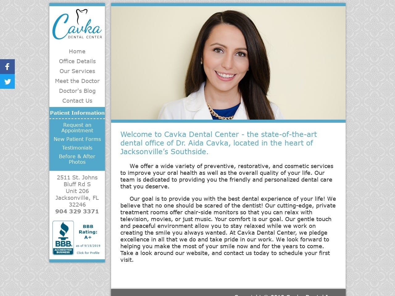 Cavka Dental Center Website Screenshot from cavkadentalcenter.com