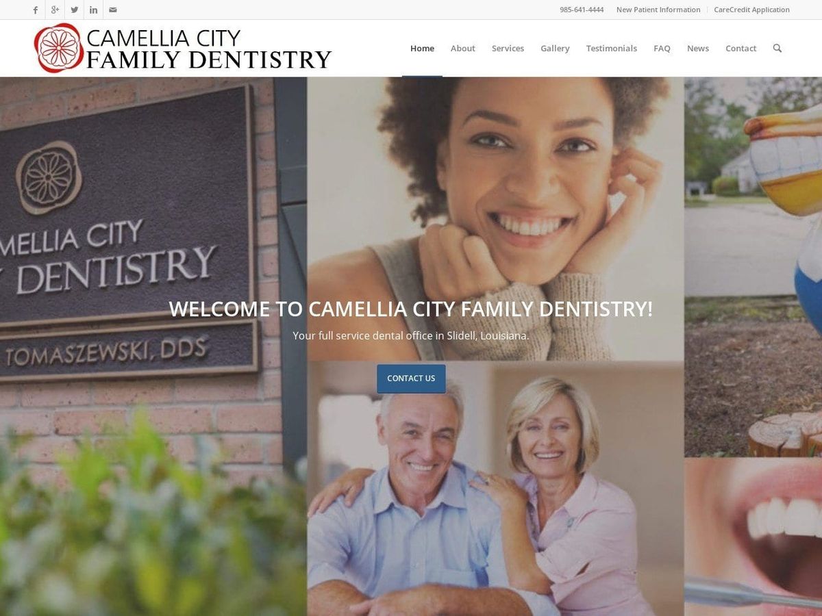 Camellia City Family Dentistry Stephen Tomaszewski Website Screenshot from ccfdentistry.com