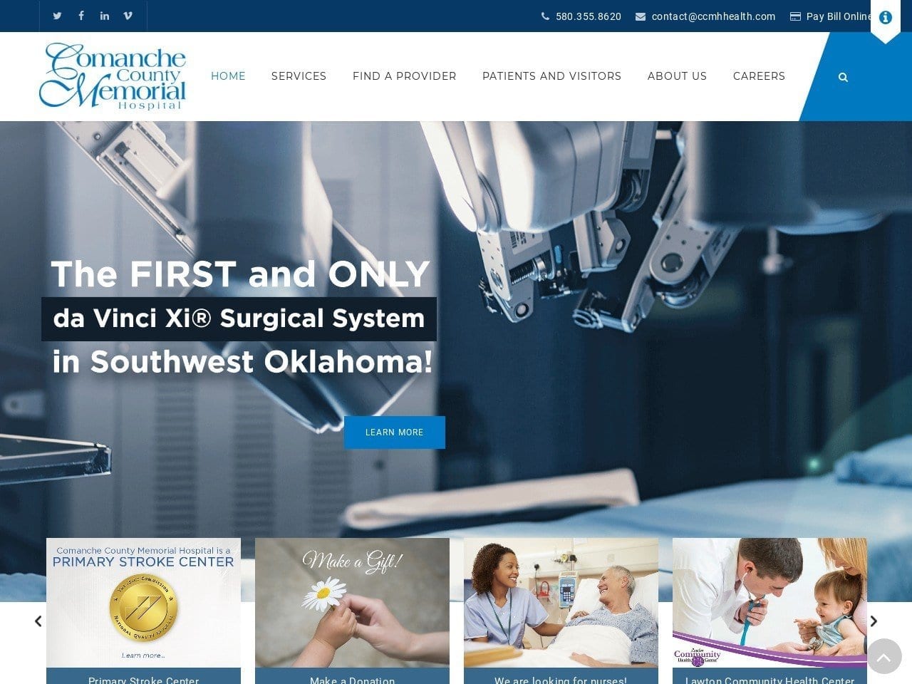 Comanche County Memorial Hospital Website Screenshot from ccmhonline.com