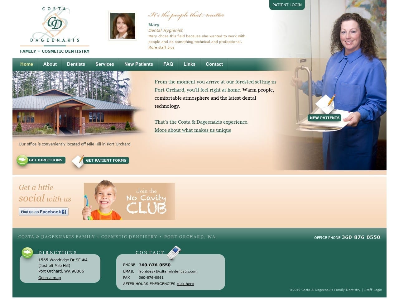 Costa & Dageenakis Family Dentistry Website Screenshot from cdfamilydentistry.com