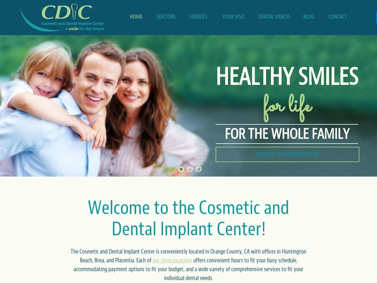 Cosmetic And Dental Implant Center Website Screenshot from cdicdental.com