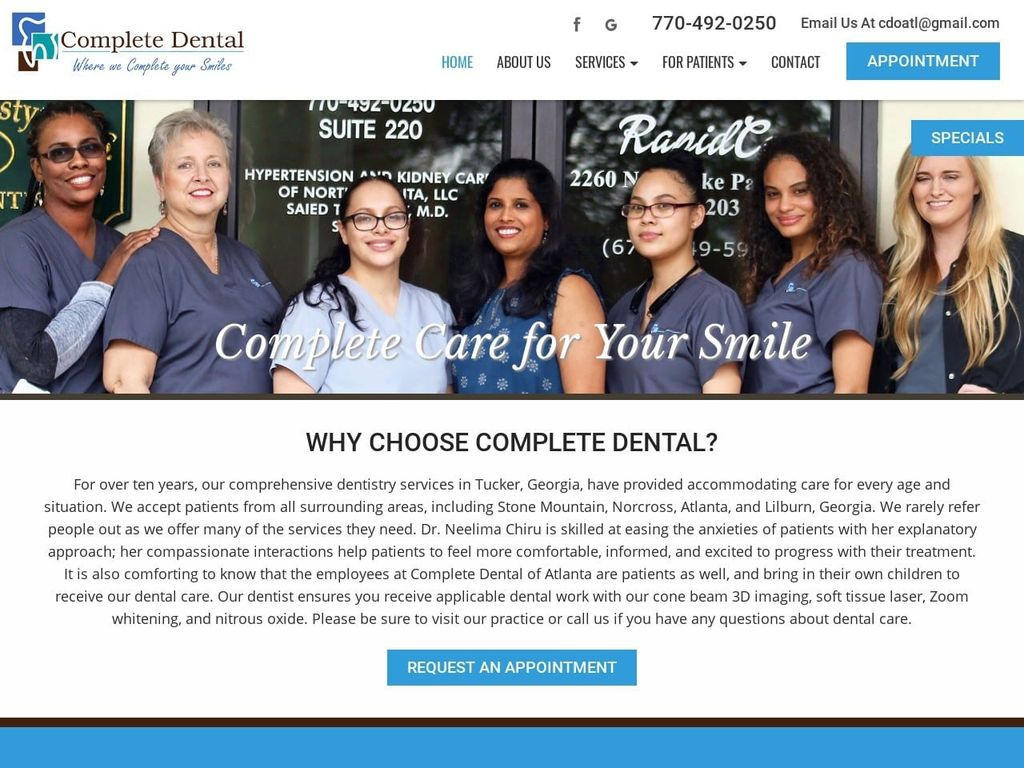 Complete Dental of Atlanta Website Screenshot from cdoatlanta.net