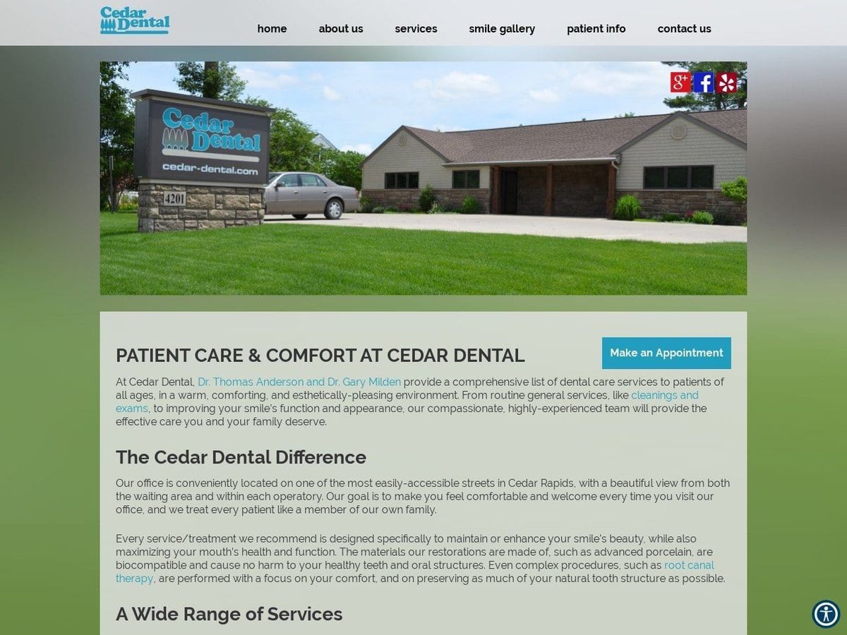 Anderson Thomas Dr Website Screenshot from cedar-dental.com