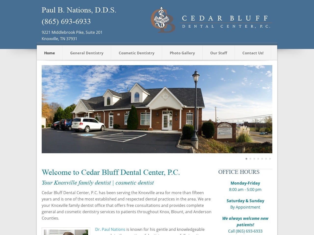 Dr. Paul B. Nations DDS Website Screenshot from cedarbluffdentalcenter.com