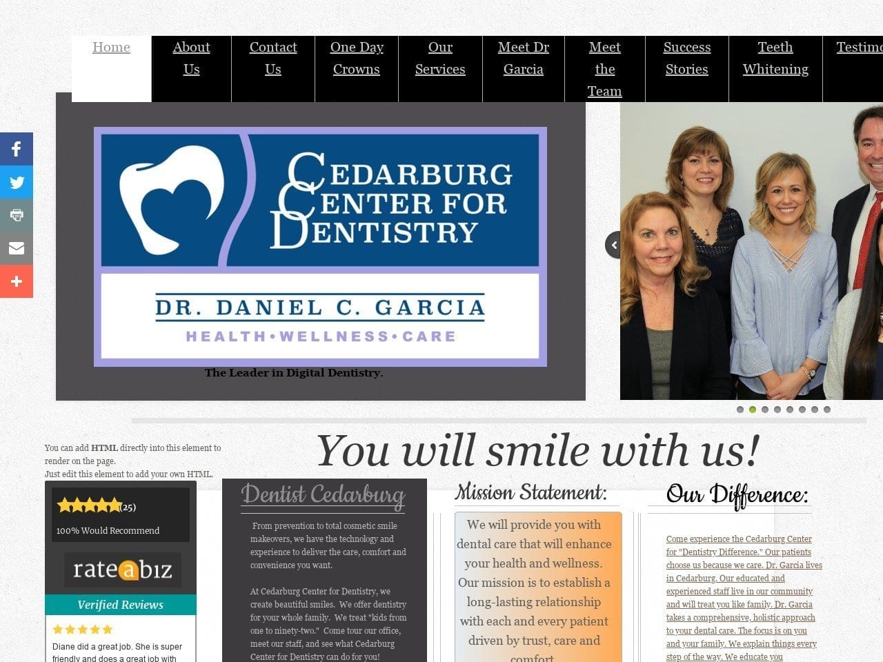 Daniel C. Garcia DDS LLC Website Screenshot from cedarburgdentist.com