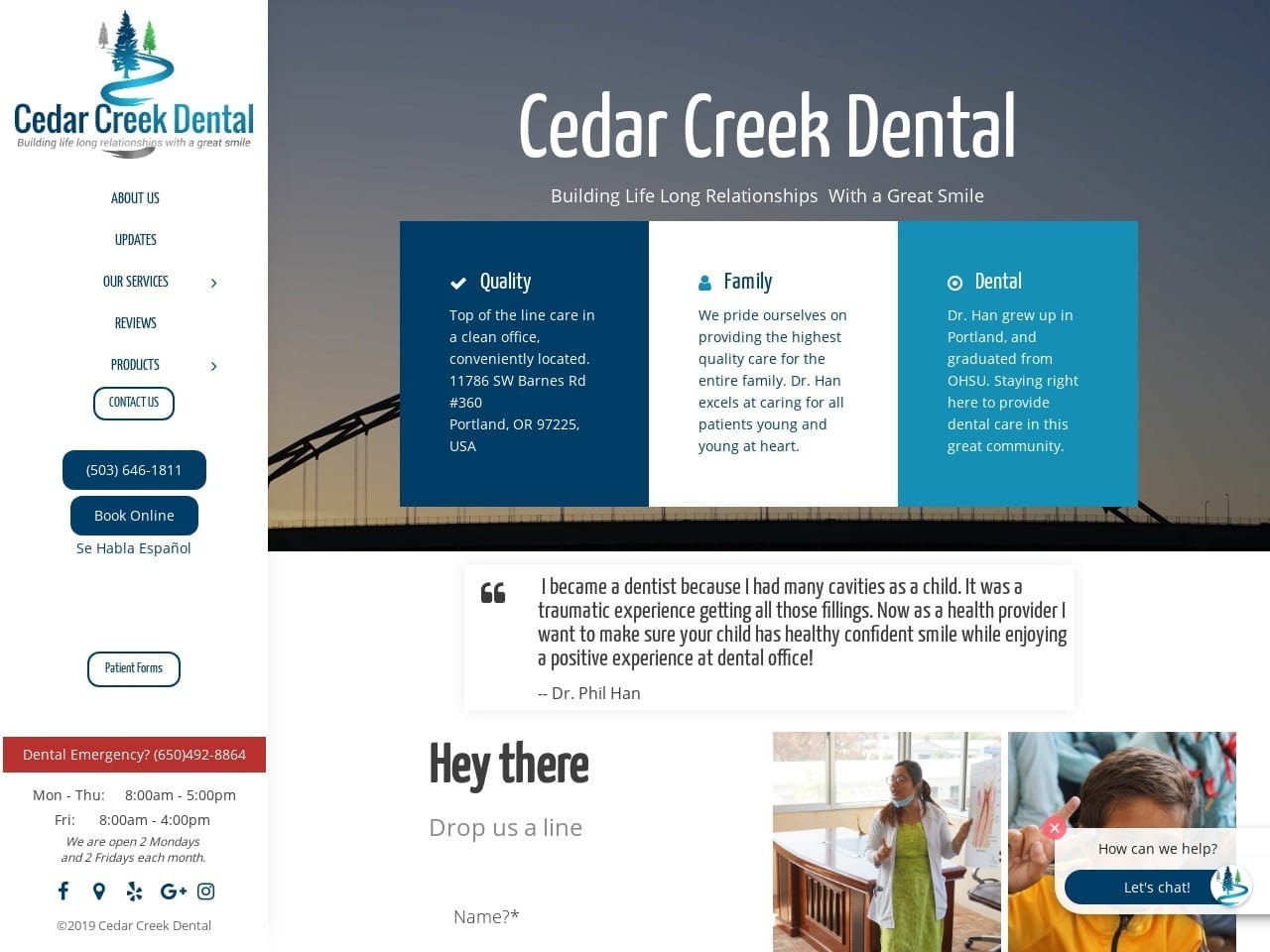 Cedarcreek Dentistry Website Screenshot from cedarcreekdentistry.com