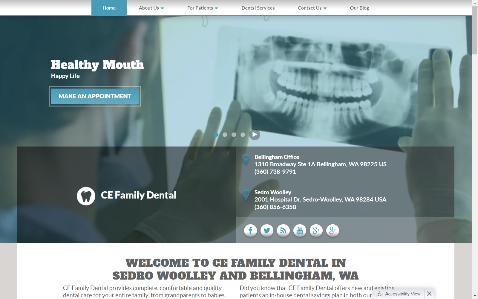 cefamilydental.com screenshot