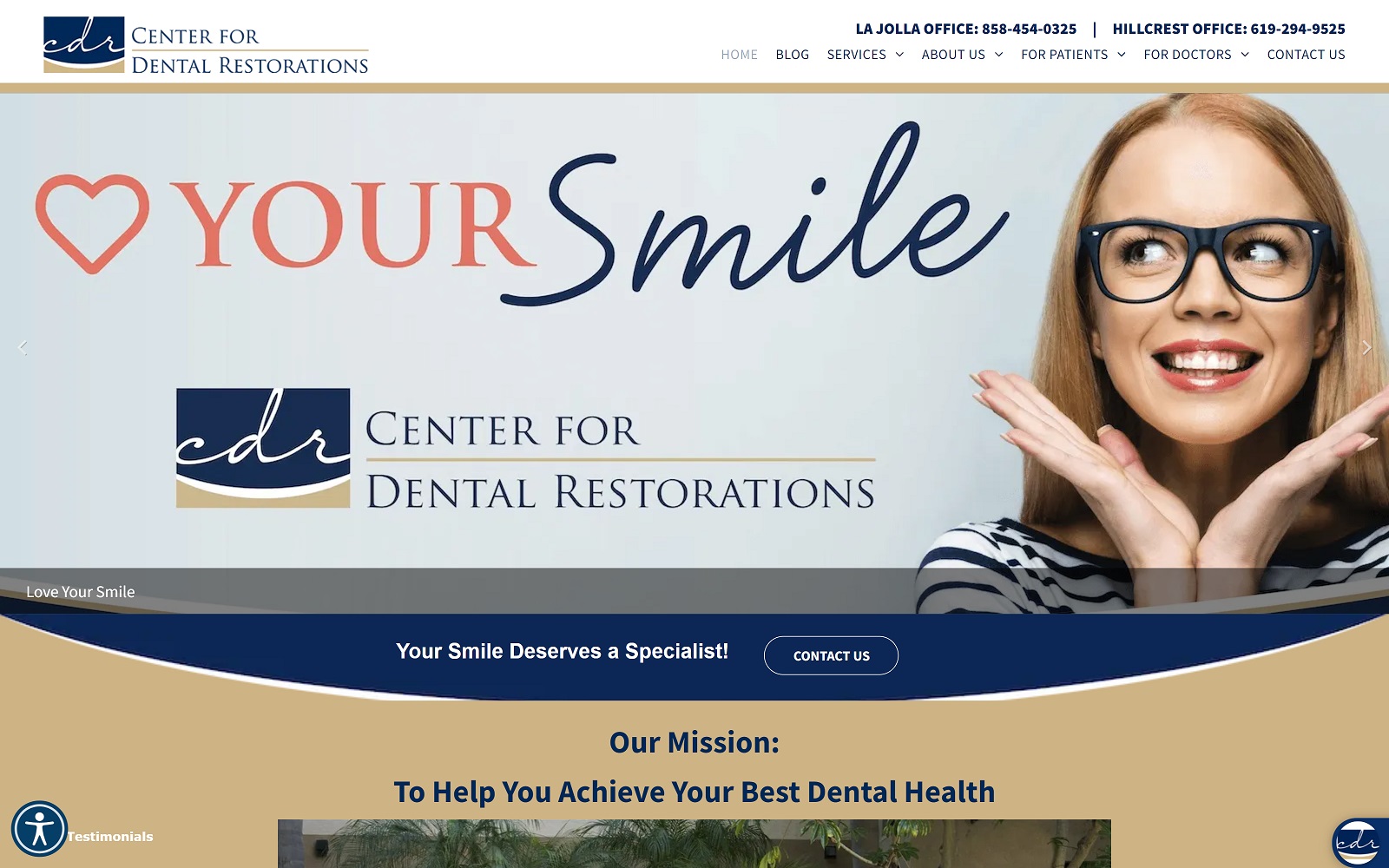 centerfordentalrestorations.com screenshot