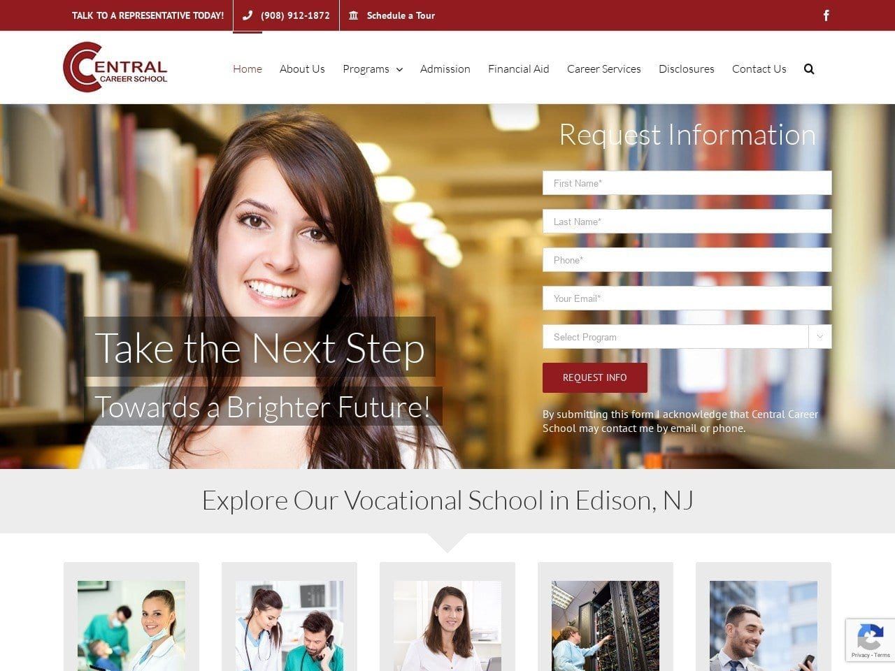 Central Career School Website Screenshot from centralcareer.edu