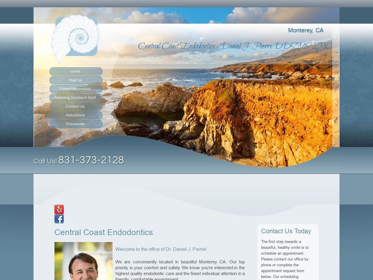 Dr. Daniel J. Pierre DDS Website Screenshot from centralcoastendodontics.com