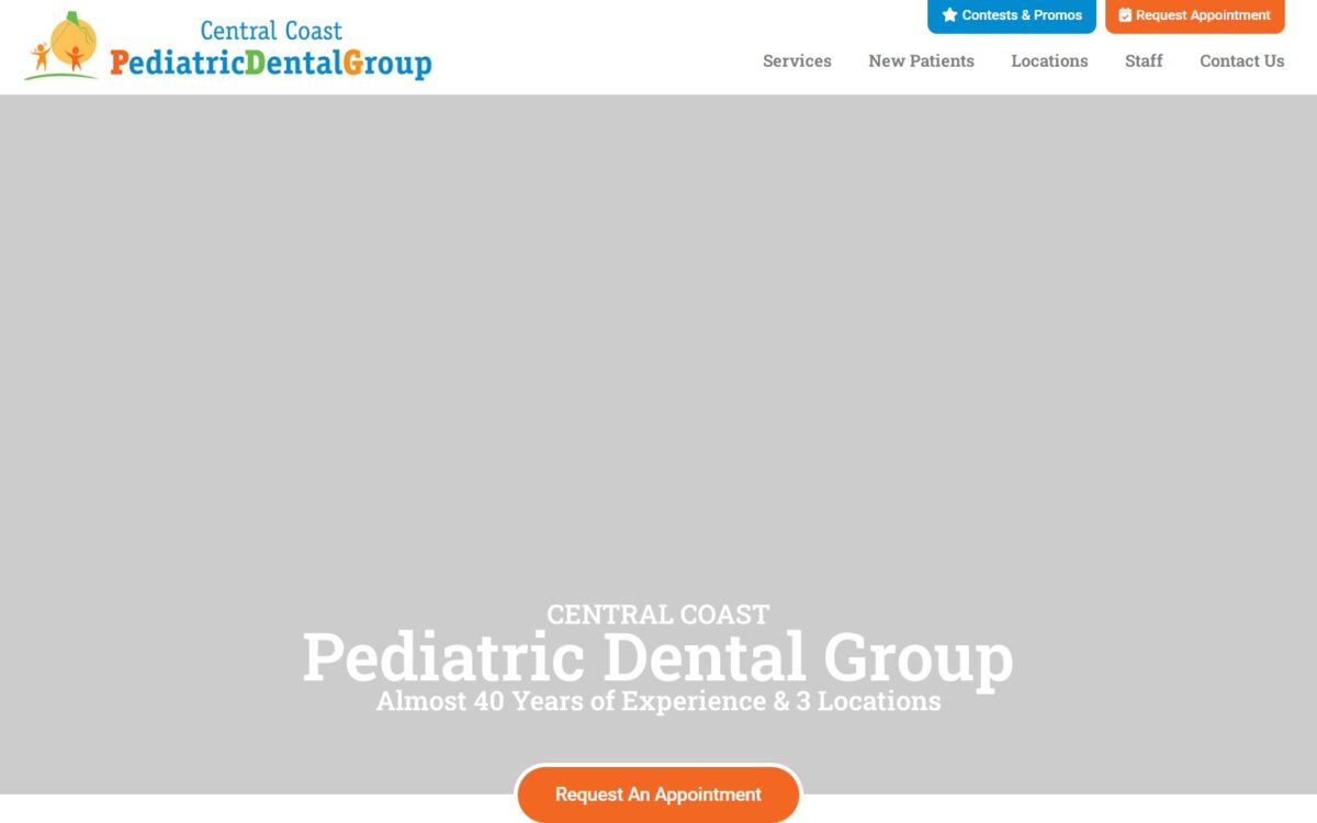 centralcoastpediatricdentalgroup.com screenshot