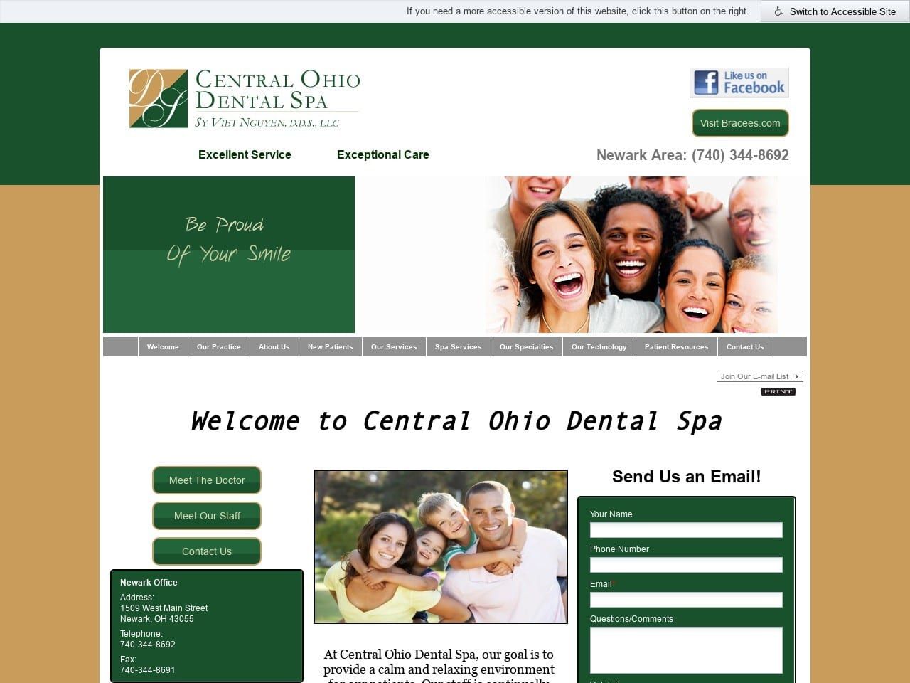 Central Ohio Dental Spa Website Screenshot from centralohiodentalspa.com