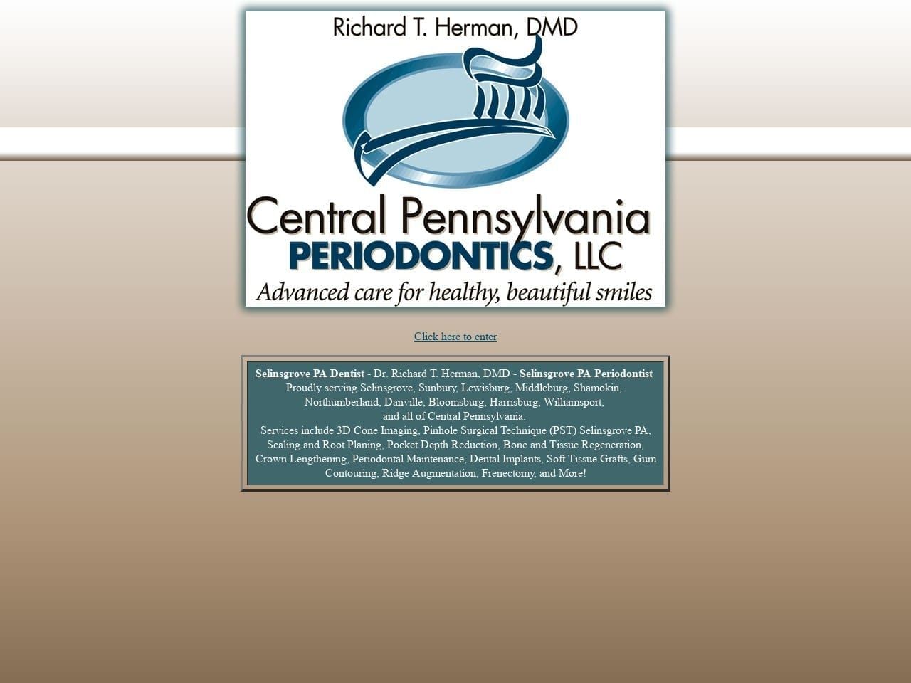 Central Pa Periodontics Website Screenshot from centralpaperio.com