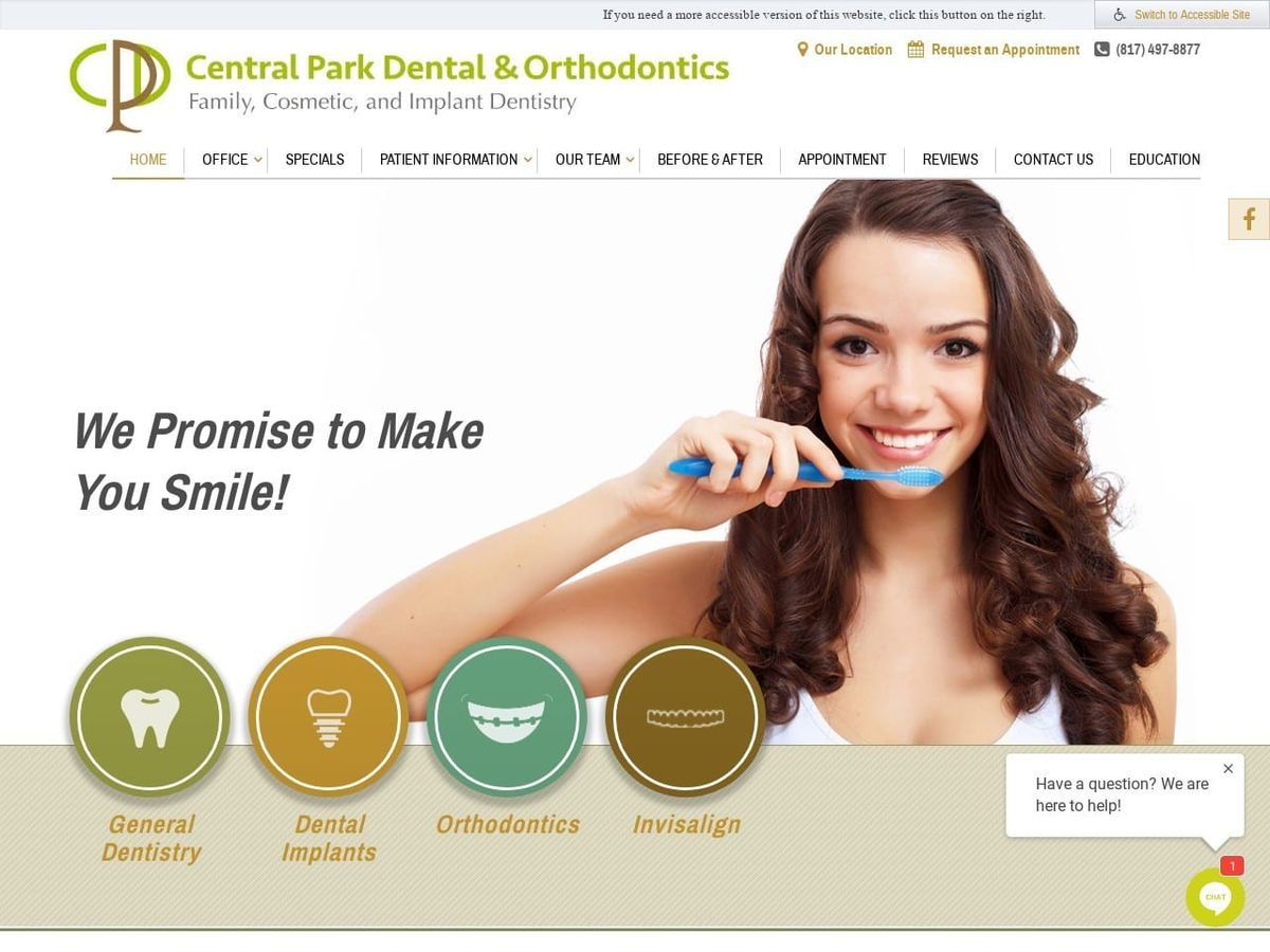 Central Park Dental Website Screenshot from centralparkdental.net