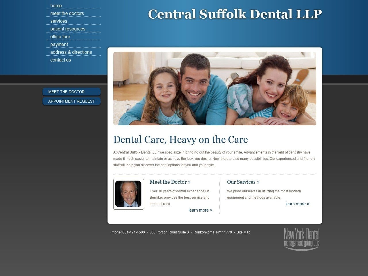 Central Suffolk Dental Website Screenshot from centralsuffolkdental.com