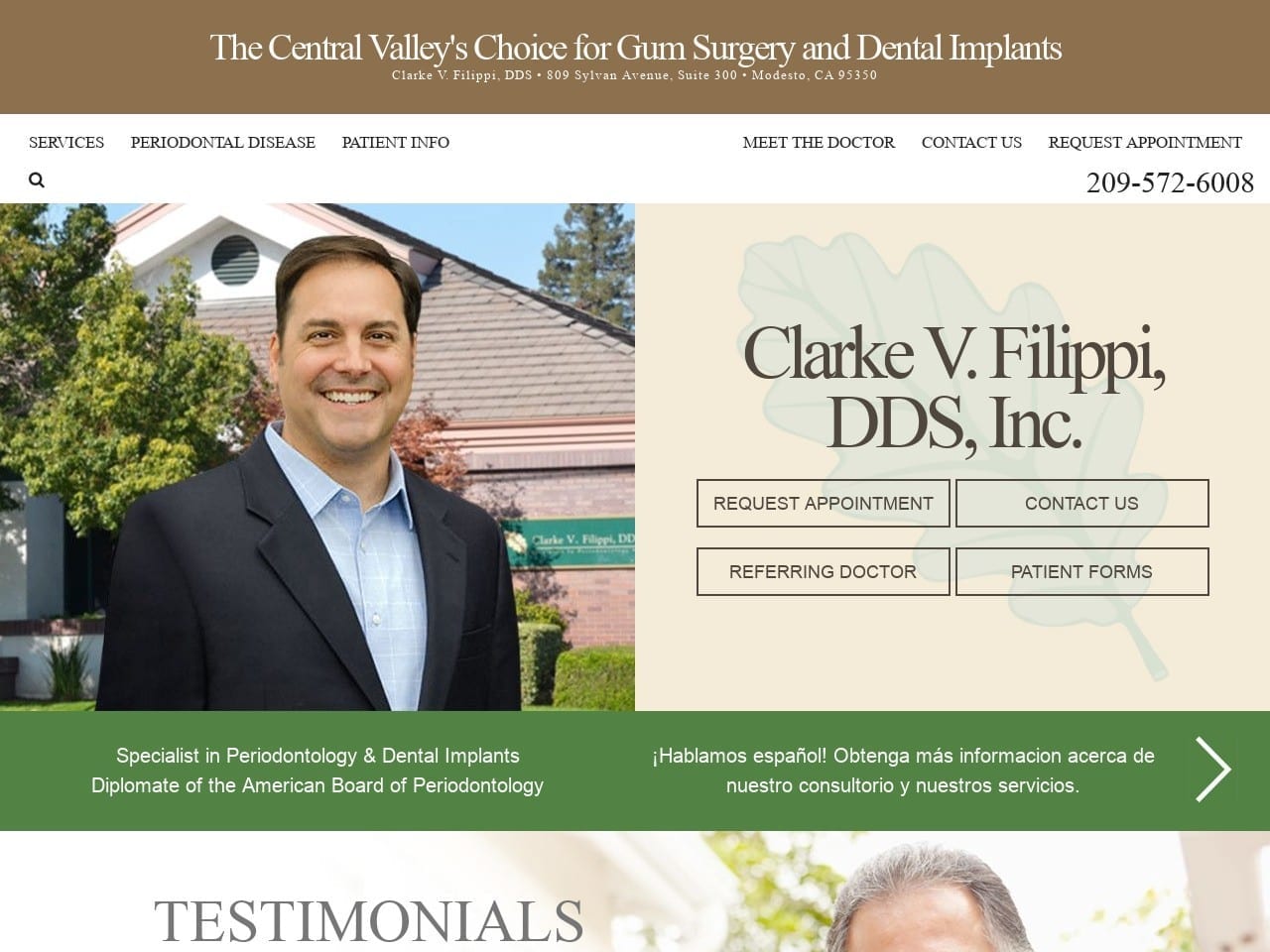 Filippi Clarke V DDS Website Screenshot from centralvalleyperio.com