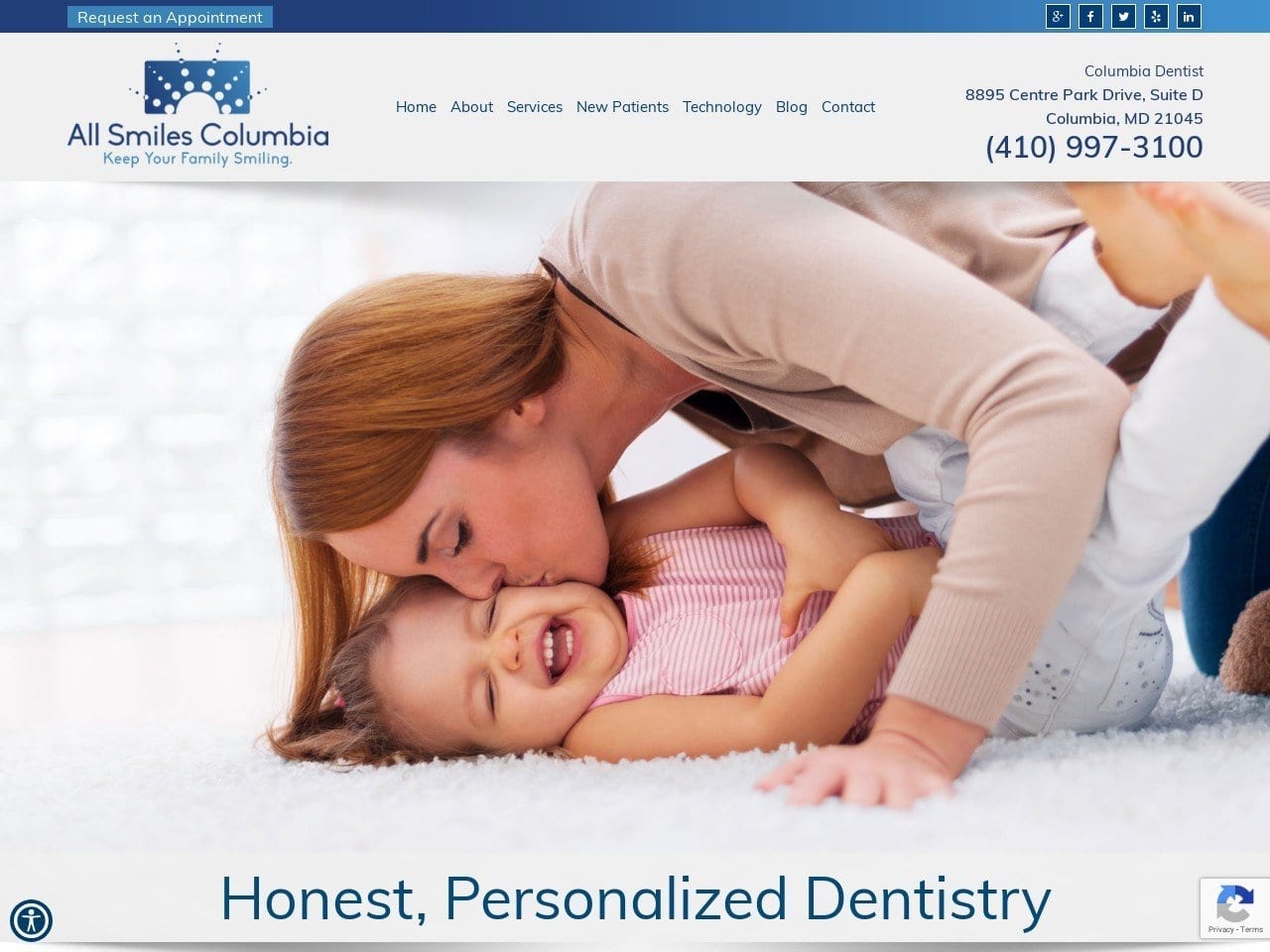 Centre Park Family Dentist Website Screenshot from centreparkfamilydentistry.com