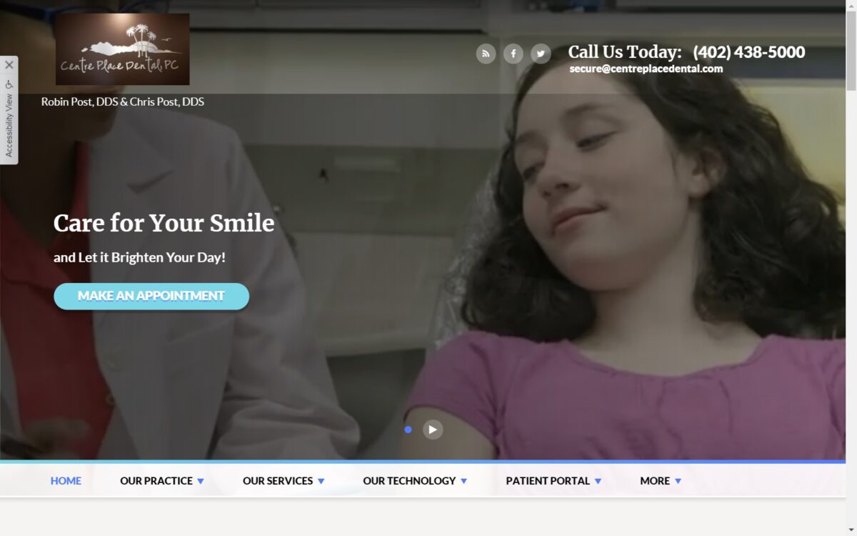 centreplacedental.com screenshot