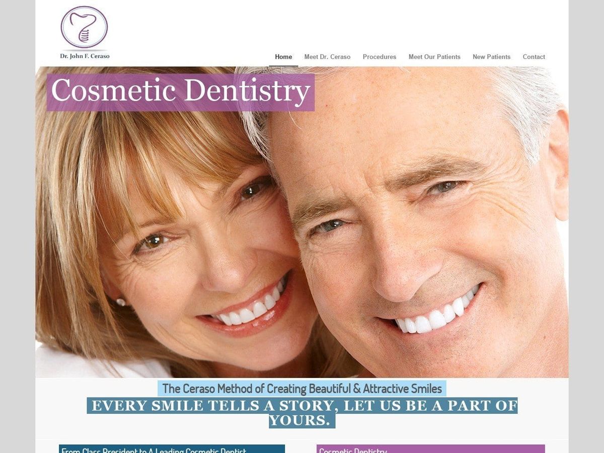 Carolina Center for Cosmetic and Implant Dentistry Website Screenshot from cerasodental.com